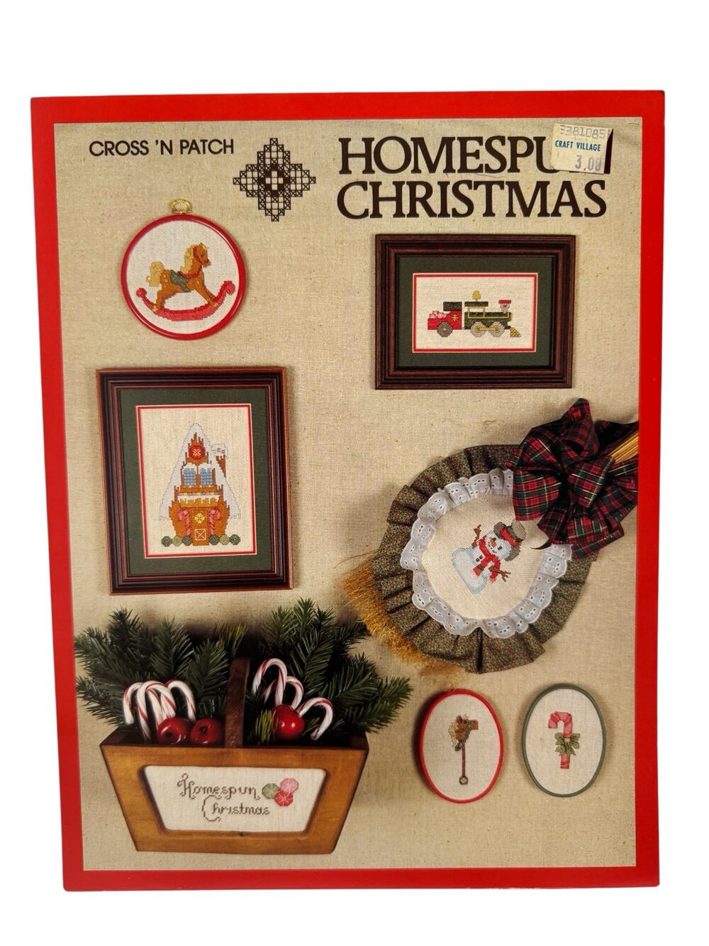 Vintage Homespun Christmas Cross Stitch Pattern Instruction Pamphlet ‘84 Holiday